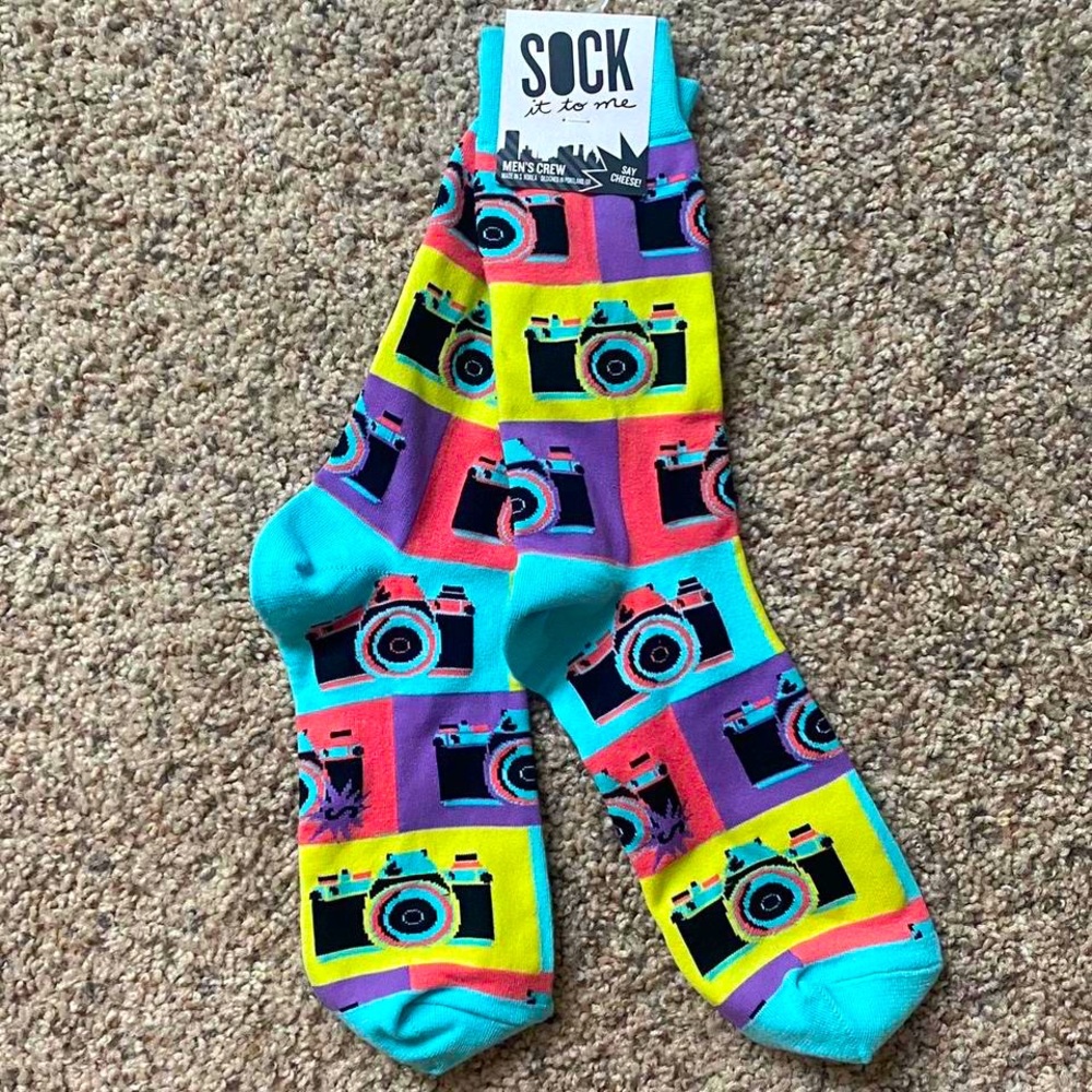 Bright Pastel Retro Graphic Socks